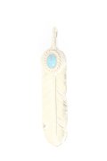  Taro Washimi タロウ ワシミ 鷲見太郎 turquoise × K18 cup(5×7) M K18 heart feather 01 × M K18 feather 01 {-BJS}  :WT-PENDANT-111-F 