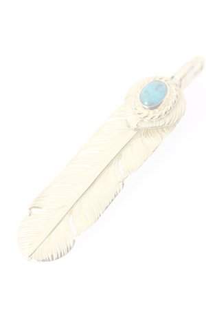 画像4:  {SOLD} Taro Washimi タロウ ワシミ 鷲見太郎 turquoise × K18 cup(5×7) M K18 heart feather 01 × M K18 feather 01 {-BJS}  :WT-PENDANT-111-F 