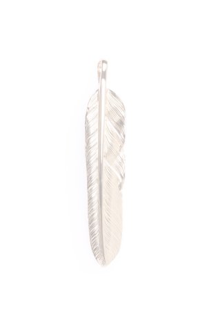 画像1:  {SOLD} Taro Washimi タロウ ワシミ 鷲見太郎 M K18PG flight feather 01 {-BJS}  :WT-PENDANT-119-F 