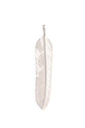 画像1:  {SOLD} Taro Washimi タロウ ワシミ 鷲見太郎 M K18PG flight feather 02 {-BJS}  :WT-PENDANT-120-F 