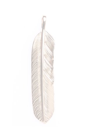 画像1:  {SOLD} Taro Washimi タロウ ワシミ 鷲見太郎 L K18PG flight feather 01 {1FFL01-PG-BJS}  :WT-PENDANT-121-F 