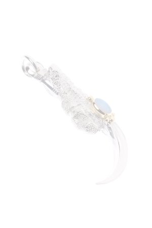 画像4:  {SOLD} Taro Washimi タロウ ワシミ 鷲見太郎 opal × K18 sazare cup(5×7) L eagle claw single pendant 02 {WT-PENDANT-1126B-AIA}  :WT-PENDANT-17-F 