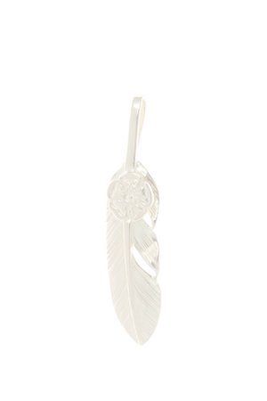 画像1:  {SOLD} Taro Washimi タロウ ワシミ 鷲見太郎 S K18 flower metal × S feather 01 {-BJS}  :WT-PENDANT-36-S 