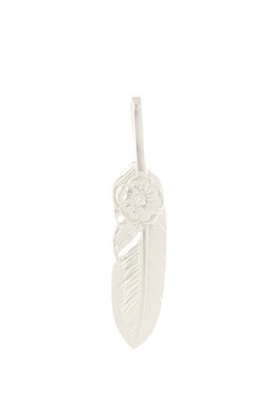 画像1:  {SOLD} Taro Washimi タロウ ワシミ 鷲見太郎 S K18 flower metal × S feather 02 {-BJS}  :WT-PENDANT-37-S 