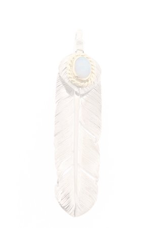 画像1:  {SOLD} Taro Washimi タロウ ワシミ 鷲見太郎 opal × K18 cup(5×7)× M heart feather 01 × M feather 01 {-AIA}  :WT-PENDANT-44-F 
