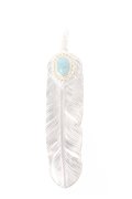   Taro Washimi タロウ ワシミ 鷲見太郎 turquoise × K18 cup(5×7) × M heart feather 01 × M feather 01 {-AIA}  :WT-PENDANT-46-F 