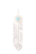   Taro Washimi タロウ ワシミ 鷲見太郎 turquoise × K18 cup(5×7) × M heart feather 02 × M feather 02 {-AIA}  :WT-PENDANT-47-F 