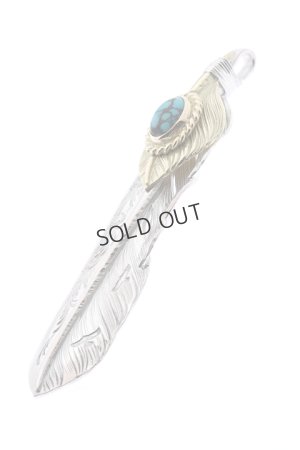 画像3: {SOLD}Taro Washimi タロウ ワシミ 鷲見太郎 turquoise × K18 cup(6×8) L K18 flight heart feather 01 × L arabesque flight feather 01{-BJS}