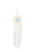   Taro Washimi タロウ ワシミ 鷲見太郎 turquoise × K18 cup(6×8) L K18 flight heart feather 02 × L arabesque flight feather 02 {-BJS}  :WT-PENDANT-55-F 
