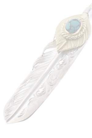 画像5:  {SOLD} Taro Washimi タロウ ワシミ 鷲見太郎 turquoise × K18 cup(6×8) L K18 flight heart feather 02 × L arabesque flight feather 02 {-BJS}  :WT-PENDANT-55-F 
