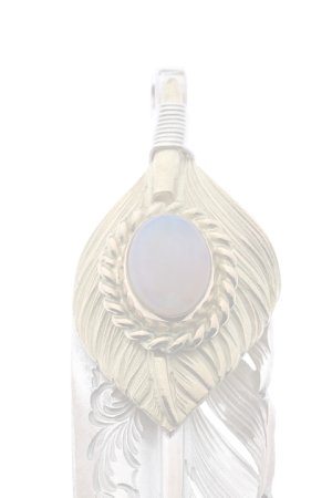 画像4:  {SOLD} Taro Washimi タロウ ワシミ 鷲見太郎 opal × K18 cup(6×8) L K18 flight heart feather 01 × L arabesque flight feather 01 {-BJS}  :WT-PENDANT-56-F 