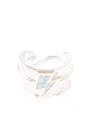画像1:   Taro Washimi タロウ ワシミ 鷲見太郎 L feather ring 01 turquoise K18 big thunder  {-AIA}  :WT-RING-64 