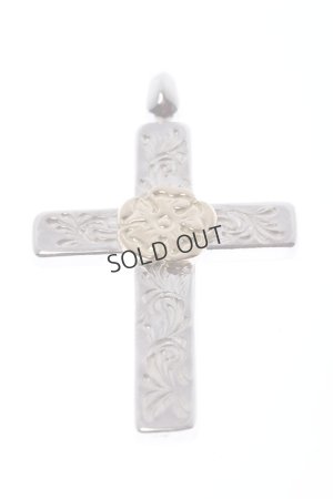画像3: {SOLD}Taro Washimi タロウ ワシミ 鷲見太郎 mini arabesque cross pendant / S K18 flower metal{-BCS}