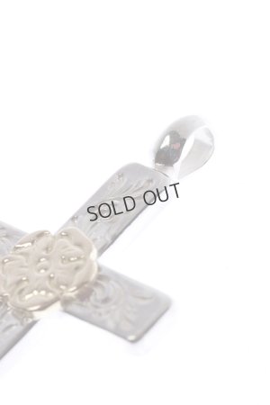 画像5: {SOLD}Taro Washimi タロウ ワシミ 鷲見太郎 mini arabesque cross pendant / S K18 flower metal{-BCS}