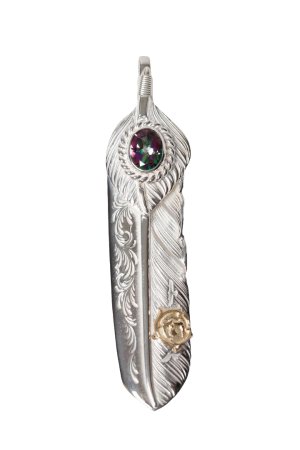 画像1: Taro Washimi タロウ ワシミ 鷲見太郎 L arabesque flight feather 01{-BFS}