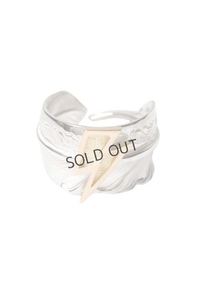 画像1: Taro Washimi タロウ ワシミ 鷲見太郎 L arabesque flight feather 01 ring{-BFS}