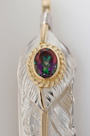 画像3: Taro Washimi タロウ ワシミ 鷲見太郎 L arabesque flight feather  K18 core 01{-BFS}