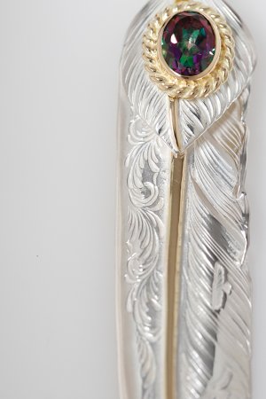 画像5: Taro Washimi タロウ ワシミ 鷲見太郎 L arabesque flight feather  K18 core 01{-BFS}