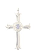   Taro Washimi タロウ ワシミ 鷲見太郎 TANZANITE × K18 cup(6×8) × solid K18 medicine wheel K18 cross pendant {WT-PENDANT-1022B-AIA}  :WTPENDANT1022B-F 