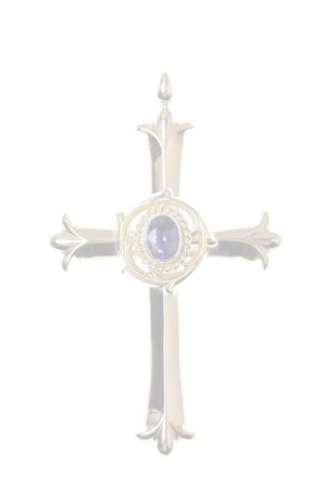 画像1:   Taro Washimi タロウ ワシミ 鷲見太郎 TANZANITE × K18 cup(6×8) × solid K18 medicine wheel K18 cross pendant {WT-PENDANT-1022B-AIA}  :WTPENDANT1022B-F 
