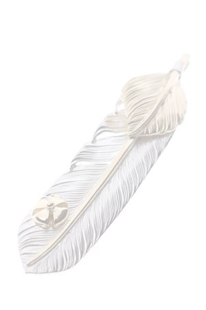 画像5:  {SOLD} Taro Washimi × TRAVIS WALKER（タロウ ワシミ × トラヴィスワーカー） L feather × heart feather × Small Malibu Cross {-BJS}  :WTW-08-F 