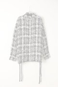   FAITH CONNEXION フェイスコネクション LACED TWEED OVERSHIRT{X1803T00514-BLKWHT-AIA}