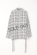 {SOLD}FAITH CONNEXION フェイスコネクション LACED TWEED OVERSHIRT{X1803T00514-BLKWHT-AIA}