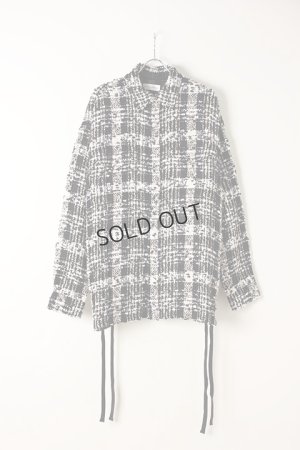 画像1: {SOLD}FAITH CONNEXION フェイスコネクション LACED TWEED OVERSHIRT{X1803T00514-BLKWHT-AIA}