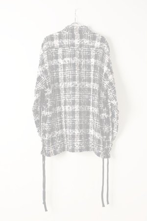 画像2:   FAITH CONNEXION フェイスコネクション LACED TWEED OVERSHIRT{X1803T00514-BLKWHT-AIA}
