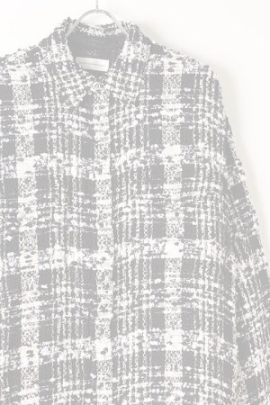 画像3:   FAITH CONNEXION フェイスコネクション LACED TWEED OVERSHIRT{X1803T00514-BLKWHT-AIA}