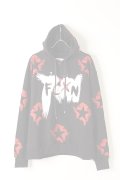   FAITH CONNEXION フェイスコネクション BLACK COTTON PAINTED HOODIE{X3360JFCXN4-BLK-AIA}