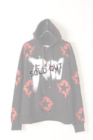 画像1: {SOLD}FAITH CONNEXION フェイスコネクション BLACK COTTON PAINTED HOODIE{X3360JFCXN4-BLK-AIA}