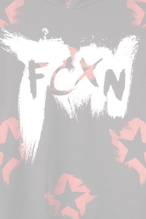 画像5:   FAITH CONNEXION フェイスコネクション BLACK COTTON PAINTED HOODIE{X3360JFCXN4-BLK-AIA}