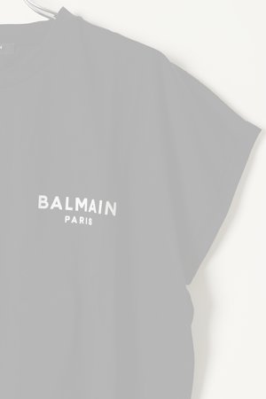 画像3:   BALMAIN バルマン BF2 CROPPED SS BALMAIN FLOCK DETAIL T-SHIRT{XF0EE005BB01-EAB-BBS}