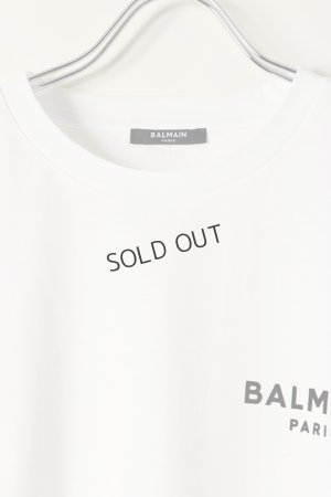 画像2: {SOLD}BALMAIN バルマン BF2 CROPPED SS BALMAIN FLOCK DETAIL T-SHIRT{XF0EE005BB01-GAB-BBS}