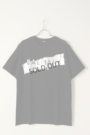 画像1: {SOLD}BALMAIN バルマン BH2 T-SHIRTS BULKY SILVER TAPE{XH0EG010BB48-EBB-BBS}