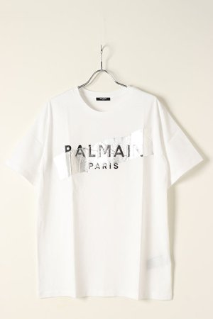 画像1: BALMAIN バルマン BH2 T-SHIRTS BULKY SILVER TAPE{XH0EG010BB48-GIM-BBS}