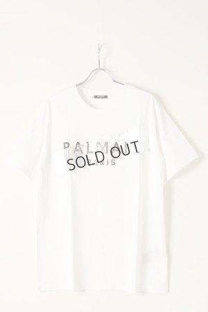 画像1: {SOLD}BALMAIN バルマン BH2 T-SHIRTS BULKY SILVER TAPE{XH0EG010BB48-GIM-BBS}