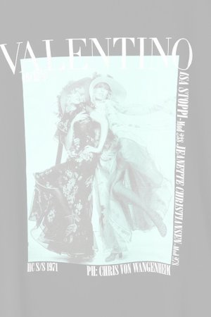 画像3:   Valentino ヴァレンティノ アーカイブ 1971 プリント コットン クルーネックTシャツ  {XV0MG10V8H4-0RF-BBS}  :XV0MG10V8H40RF 
