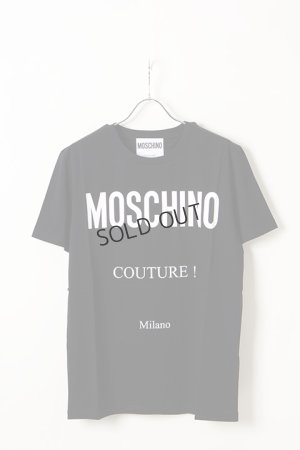 画像1: {SOLD}MOSCHINO モスキーノ クチュールプリントコットンTシャツ{ZA07070240-1555-AIS}