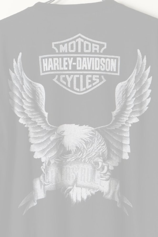 画像5:  {SOLD} Vintage HARLEY DAVIDSON BIKERS RULES EAGLE DOUBLESIDE TEE{-BAA} (5)
