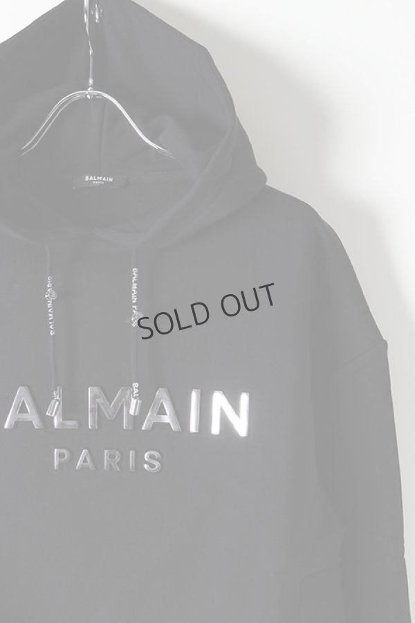 画像2: {SOLD}BALMAIN バルマン BF2 C&S HOODIE SHORT LOGO{0103792I419-EAC-BJS} (2)