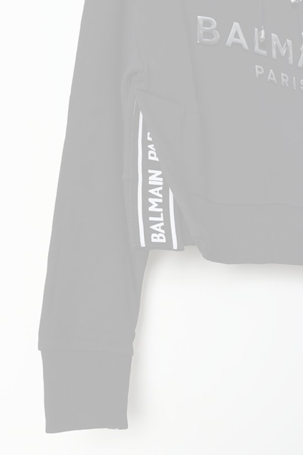 画像3:   BALMAIN バルマン BF2 C&S HOODIE SHORT LOGO{0103792I419-EAC-BJS} (3)