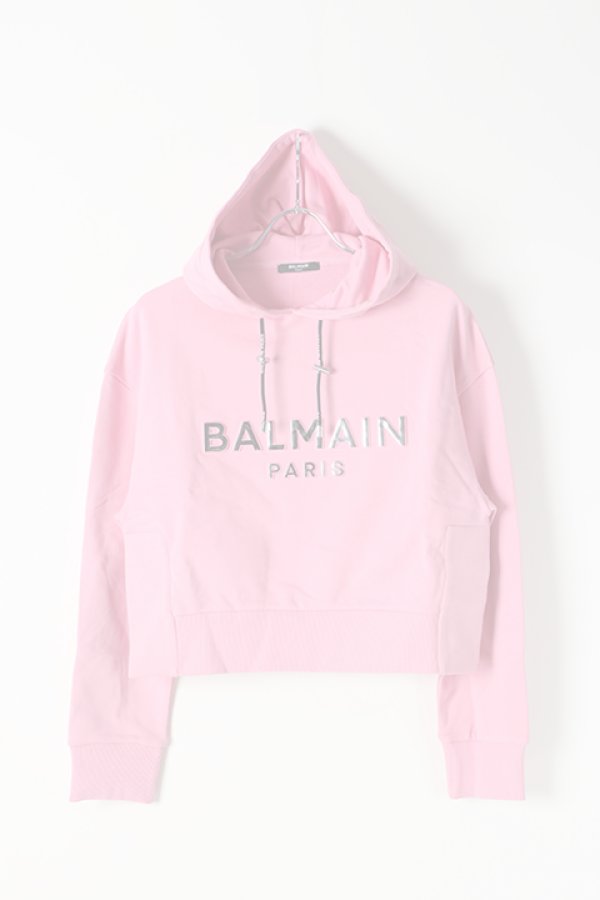 画像1:   BALMAIN バルマン BF2 C&S HOODIE SHORT LOGO{0103792I419-OAT-BJS} (1)
