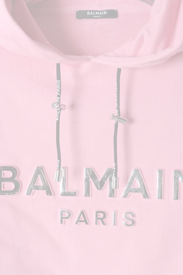 画像3:   BALMAIN バルマン BF2 C&S HOODIE SHORT LOGO{0103792I419-OAT-BJS} (3)