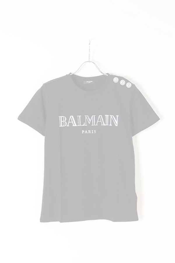 画像1:   BALMAIN バルマン BF1 T-SHIRTS SS 3 BTN METALLIC LOGO{0111350I366-EAC-BJS} (1)
