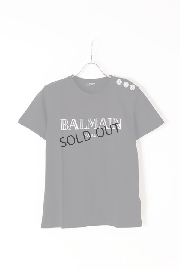 画像1: {SOLD}BALMAIN バルマン BF1 T-SHIRTS SS 3 BTN METALLIC LOGO{0111350I366-EAC-BJS} (1)