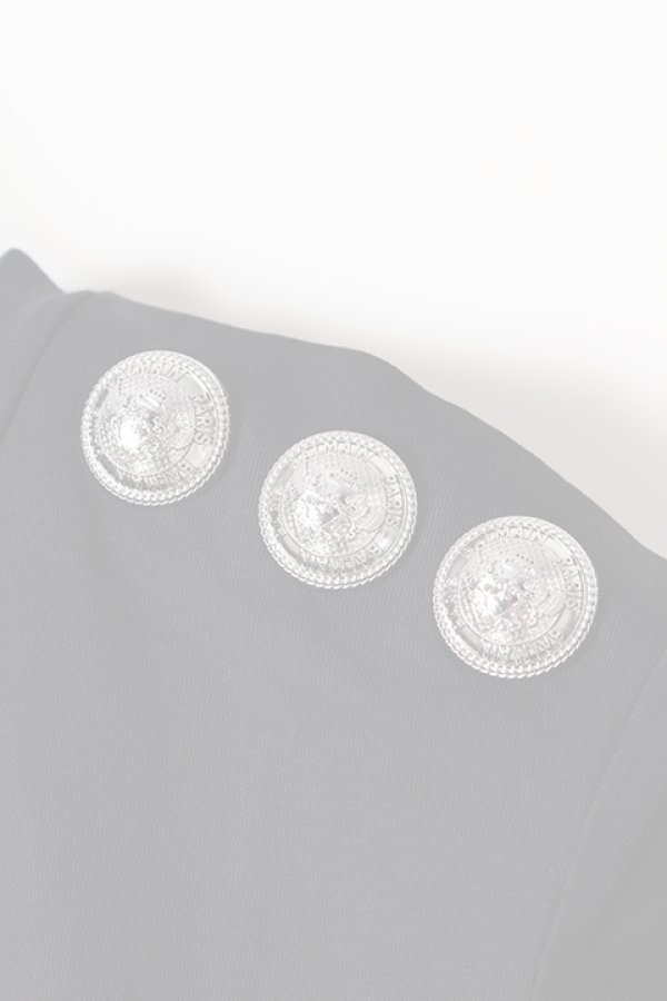 画像4:   BALMAIN バルマン BF1 T-SHIRTS SS 3 BTN METALLIC LOGO{0111350I366-EAC-BJS} (4)