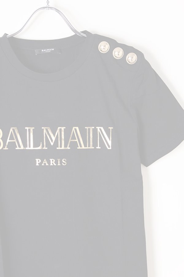 画像2:   BALMAIN バルマン BF1 T-SHIRTS SS 3 BTN METALLIC LOGO{0111350I366-EAD-BJS} (2)
