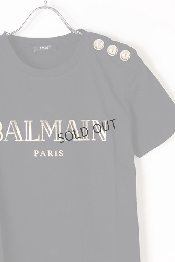 画像2: {SOLD}BALMAIN バルマン BF1 T-SHIRTS SS 3 BTN METALLIC LOGO{0111350I366-EAD-BJS} (2)